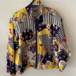 Vintage Nautical Silk Windbreaker Jacket